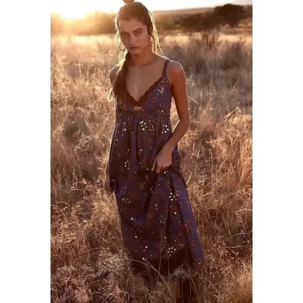 NWT! Free People “all the jewels” floral embroidered maxi dress L - Picture 1 of 8